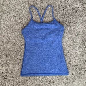 Lululemon size 4 Power Y tank heathered blue
